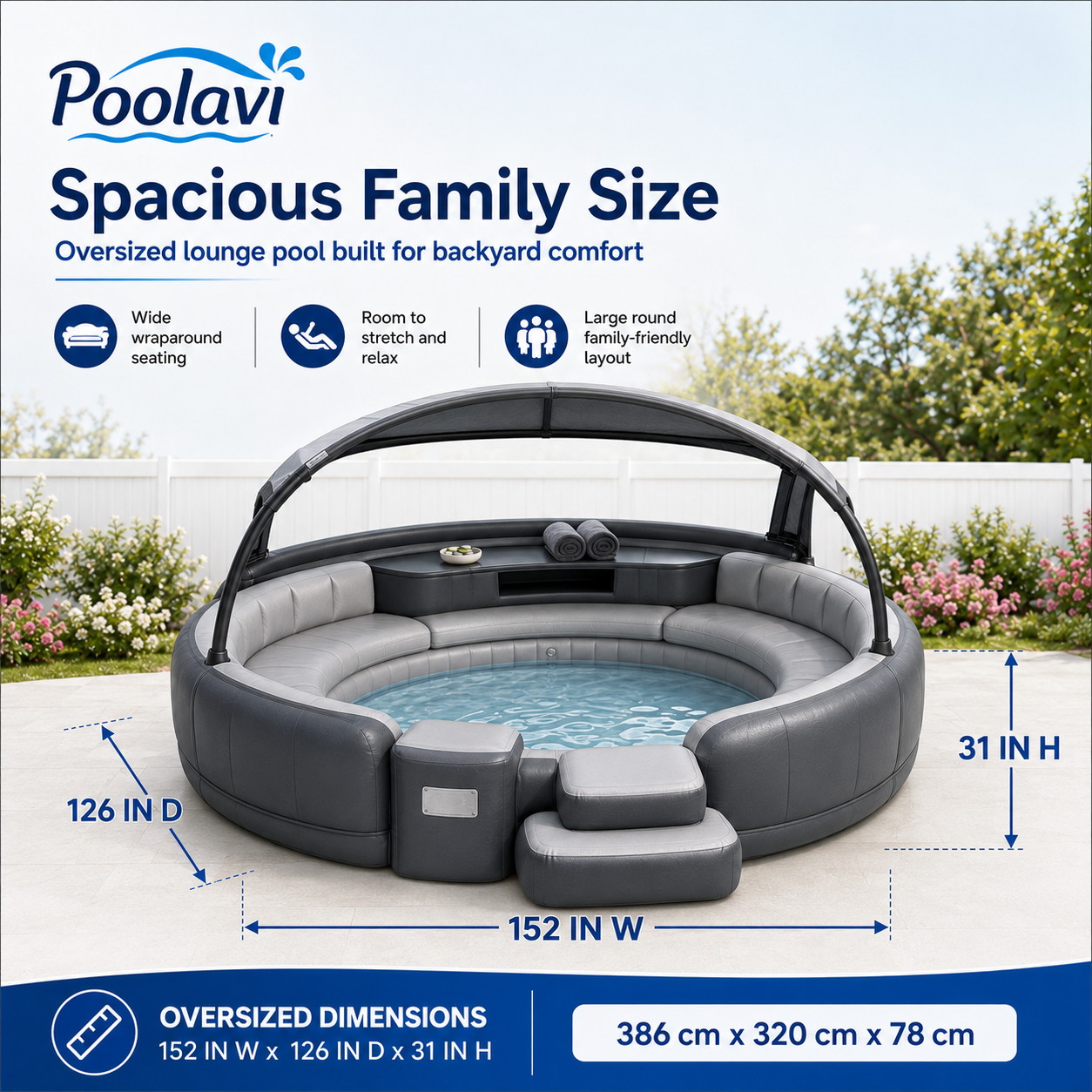 Poolavi Luxury Canopy Sofa Pool